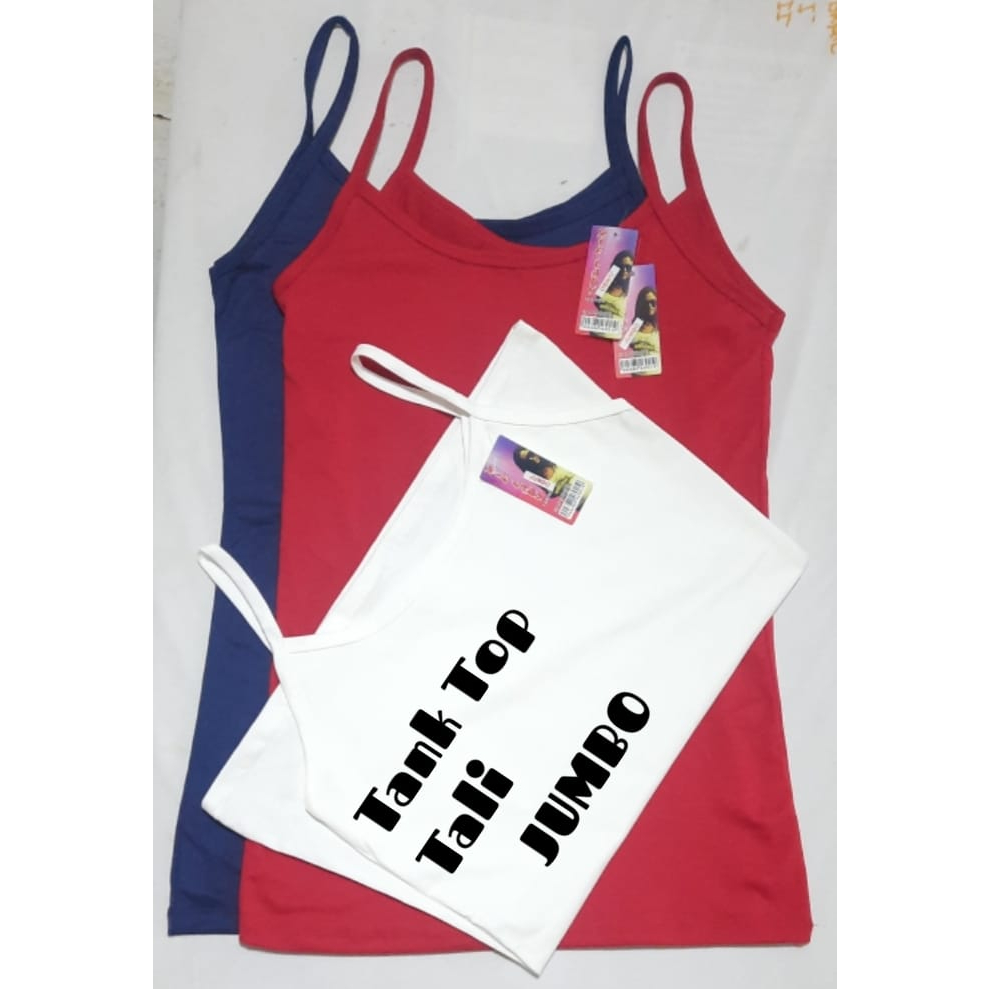 Tank Teng Top Katun Adem  Renda Tali Kecil Lebar Wanita Ibu Jumbo Xie lady