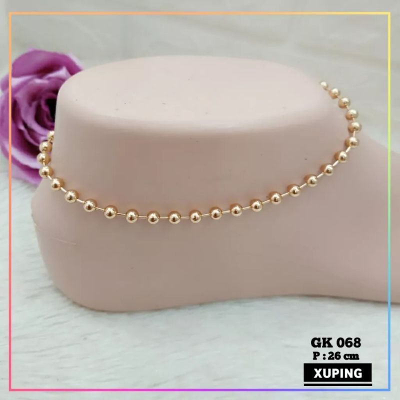 Gelang kaki xuping gelang kaki dewasa merica besar polos perhiasan GK 068