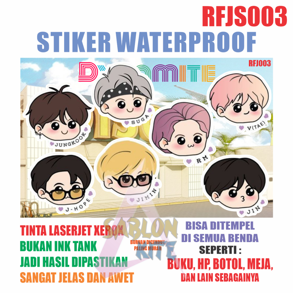 

Stiker label RFJS003 jungkook jimin jhope namjoon suga jin taehyung stiker buku