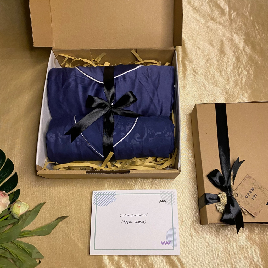 BESTPROMO [ HAMPERS PIYAMA COUPLE ] KADO PERNIKAHAN HADIAH WEDDING HAMPERS ANNIVERSARY BAJU TIDUR