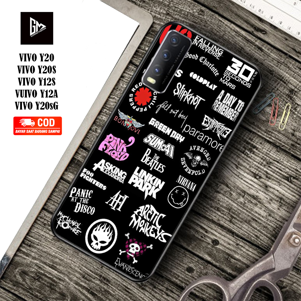 Case Kilau Glossy VIVO Y20 Y20S Y12S Y12A Y20sG terbaru Fashion Casing BLACK AESTHETIC  - Pelindung 