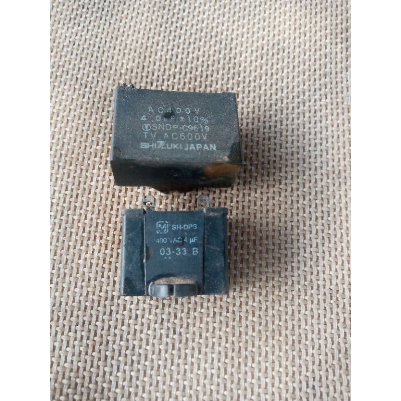 kapasitor 4uf ( untuk pompa air panasonic 125 / national 125 )