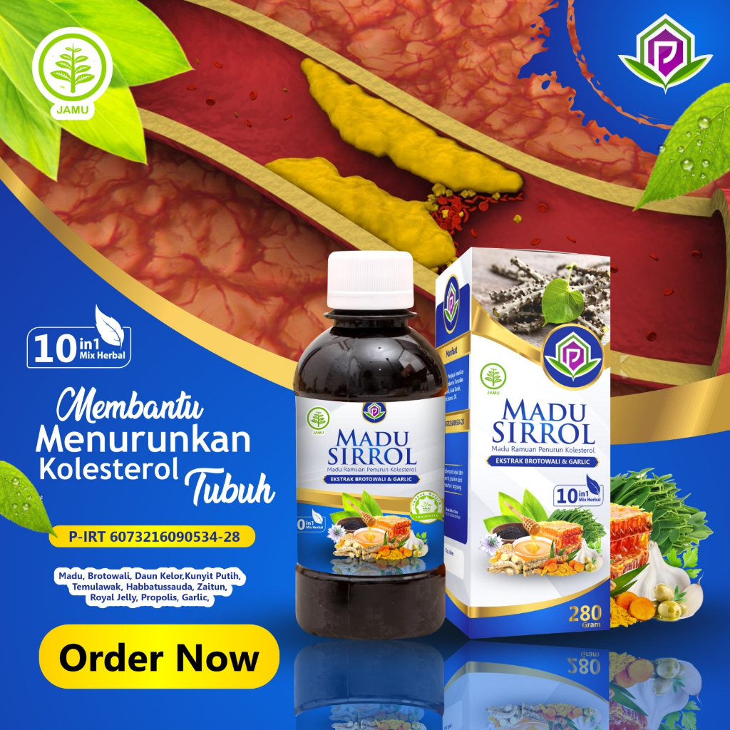 

madu herbal bebas Kolesterol SIRROL isi 280 gr Membantu menurunkan kolesterol