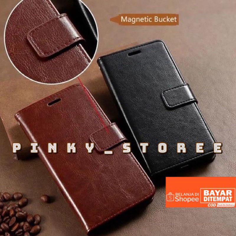 LEATHER CASE DOMPET REALME NARZO 50i/ NARZO 50A PRIME/ REALME 8/ 8PRO / FLIPCOVER CASE DOMPET HP BAH