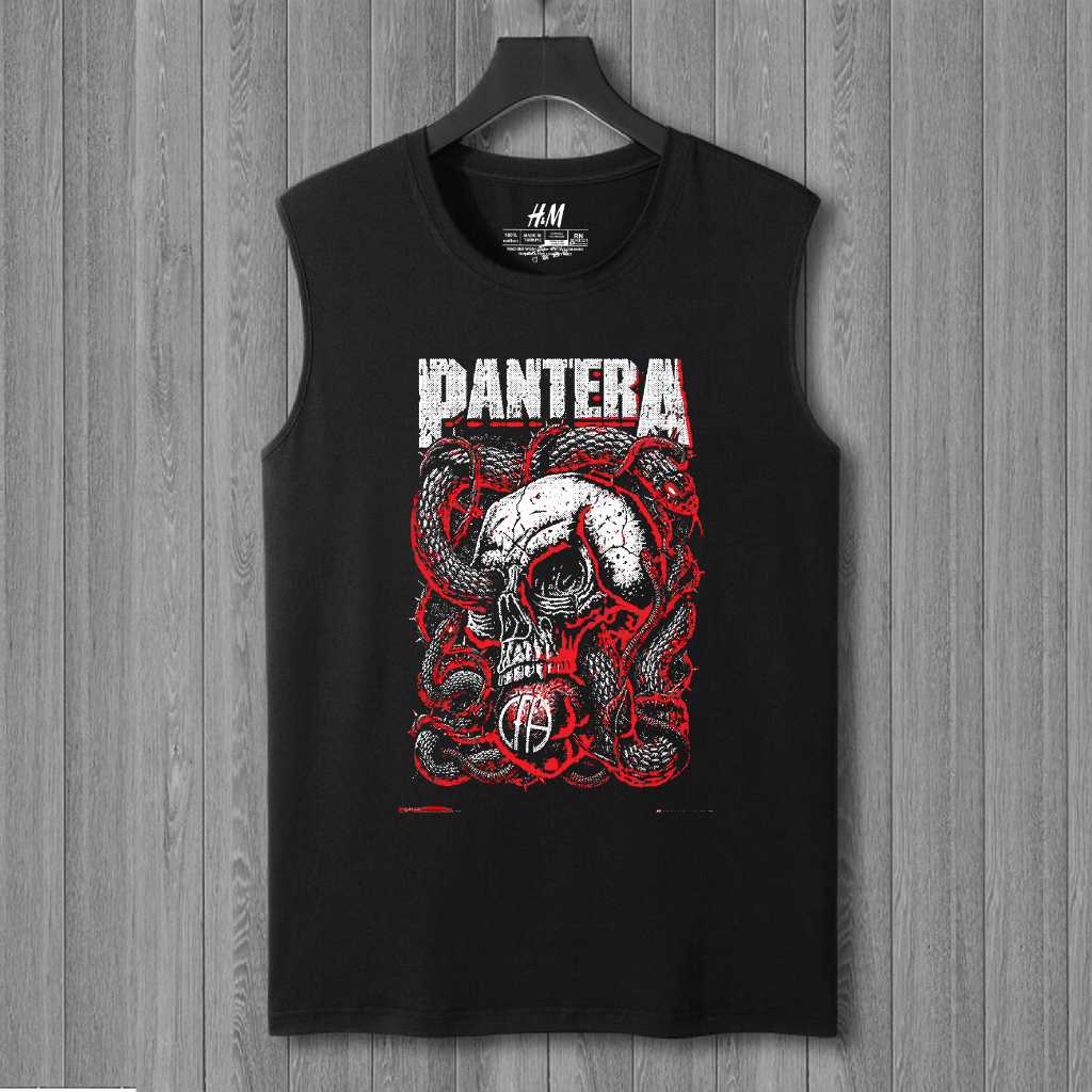 kaos distro tanpa lengan PANTERA kaos lekbong band musik metal rock alternatife