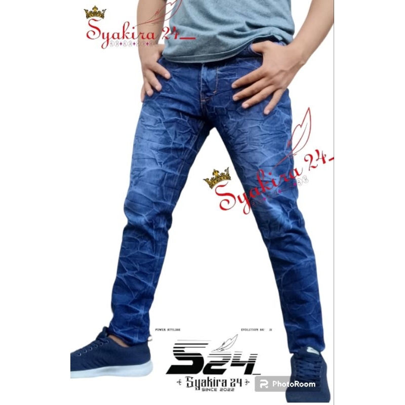 CELANA JEANS PECAH KACA SLIMFIT MELAR