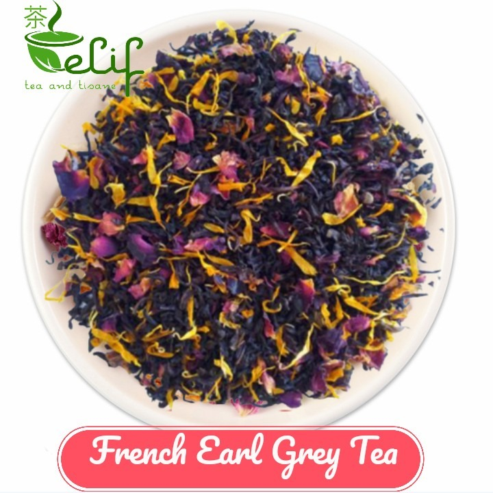 

ELIF TEA Big Size French Earl Grey : Earl Grey Tea, French Rose, Lemon and Orange Cut