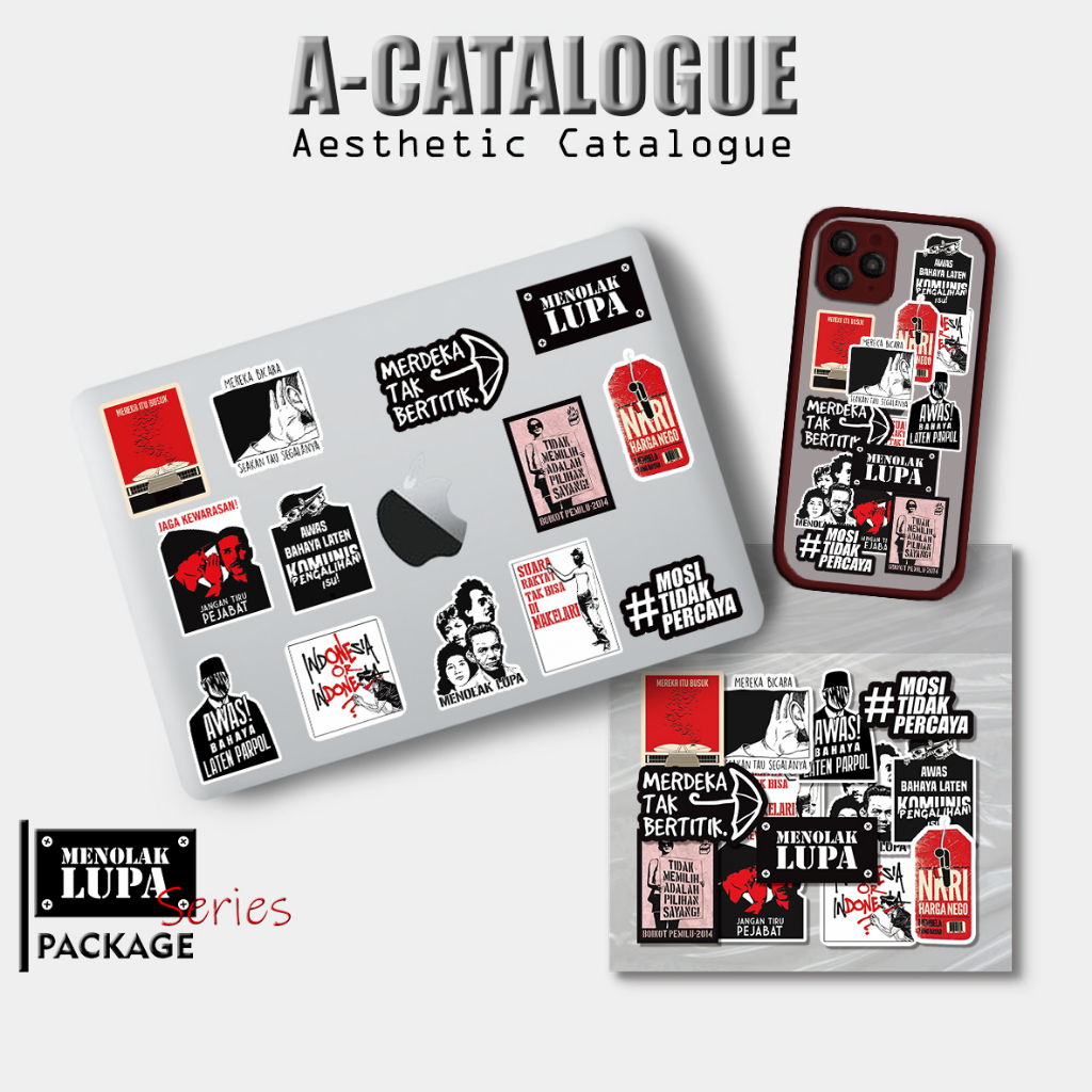 

Sticker Aesthetic Catalogue Waterprooft Compilation Hypebeast 2024 Menolak Lupa Culture Icon Logo || MENOLAK LUPA