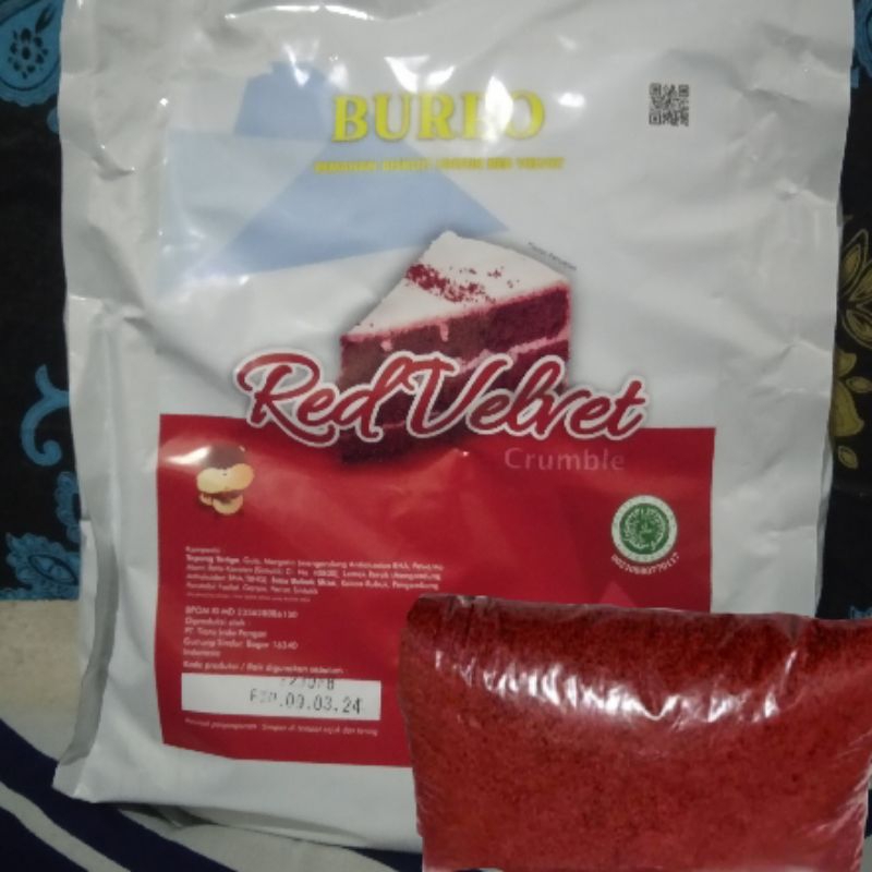 

Red Velvet Bubuk 500g crumble halus untuk toping kue