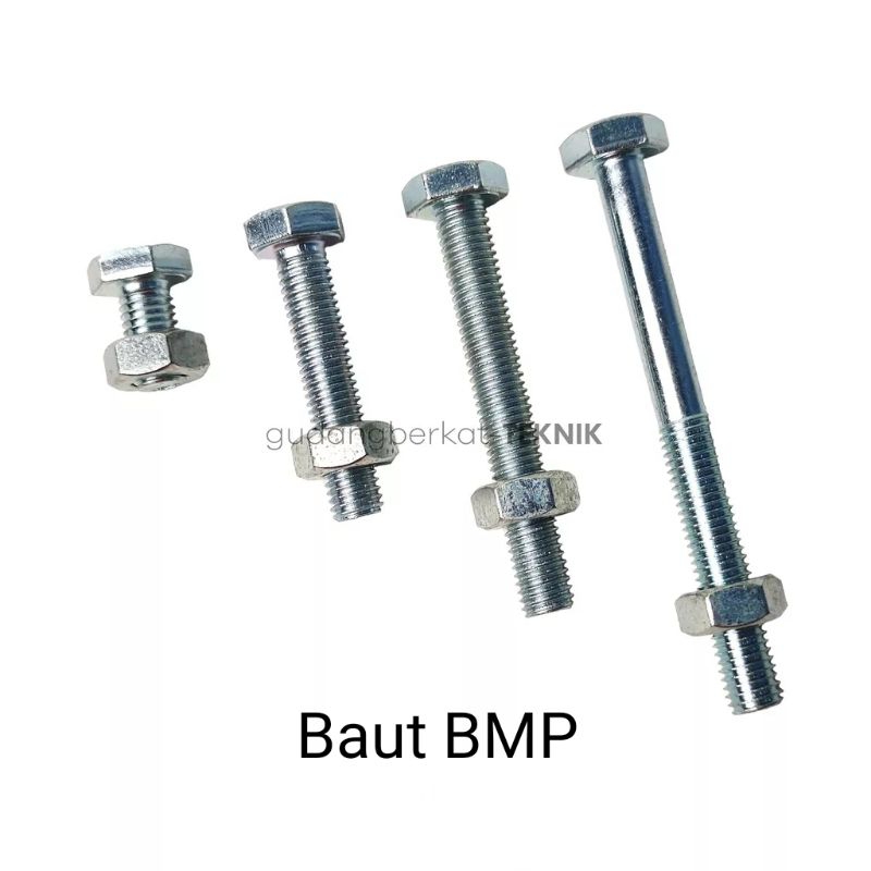 Baut Mur Galvanis M16x100 / Baut Bmp kunci 12