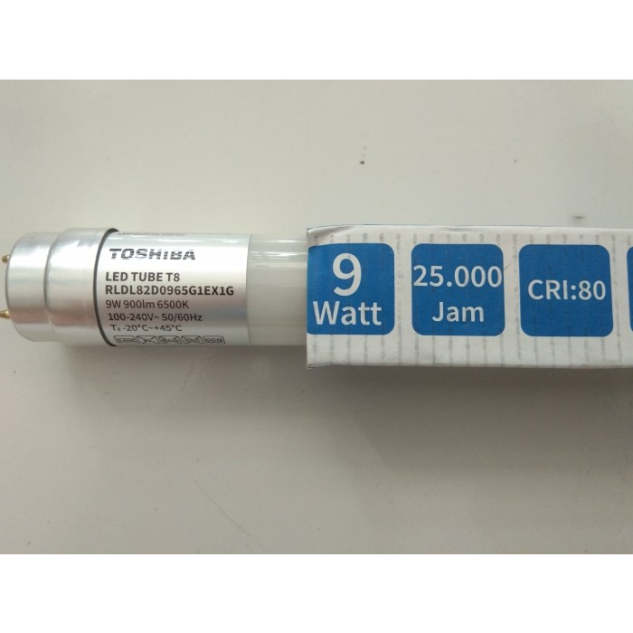 LAMPU TL LED TUBE T8 9 WATT- TOSHIBA (HANYA LAMPU) 60CM