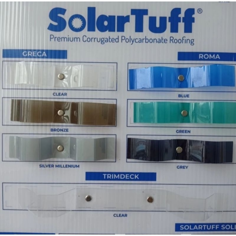 0.8 MM x 840 M x 3 M / SOLARTUFF TRIMDECK Atap U PVC Gelombang Besar Clear Lembar