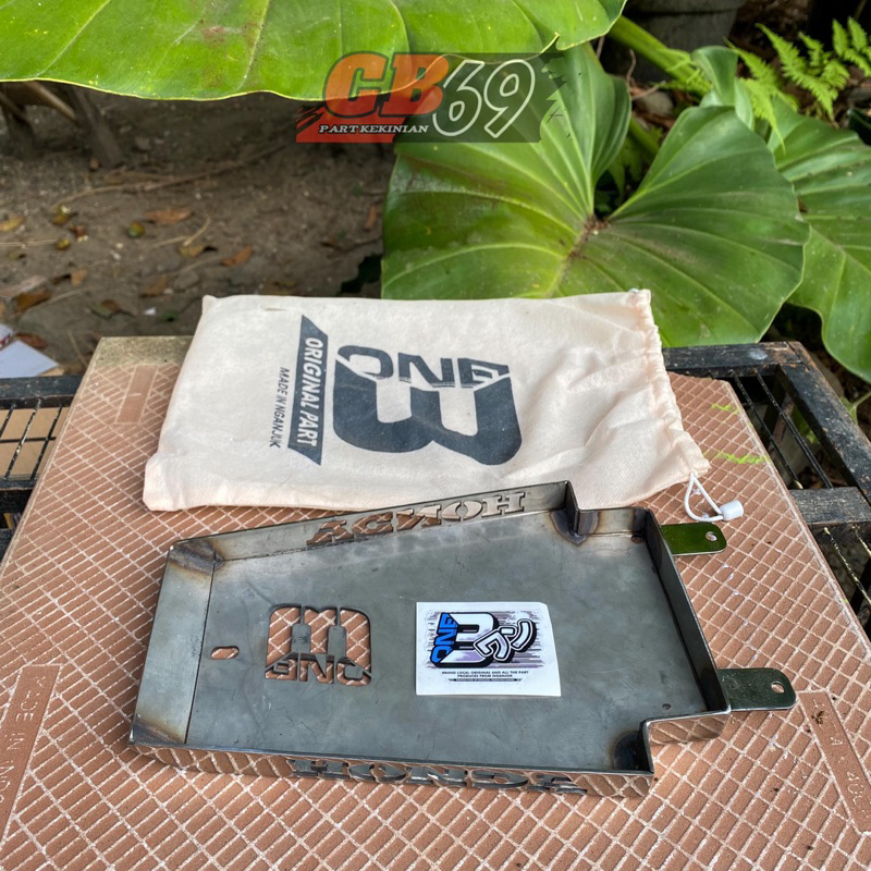 Pangkon dudukan tatakan aki CB slim stainless stenlis handmade nganjuk