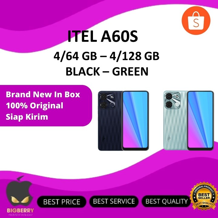 ITel A60S 4/64GB 4/128GB Garansi Resmi RAM up to 8GB 64 128 GB TAM