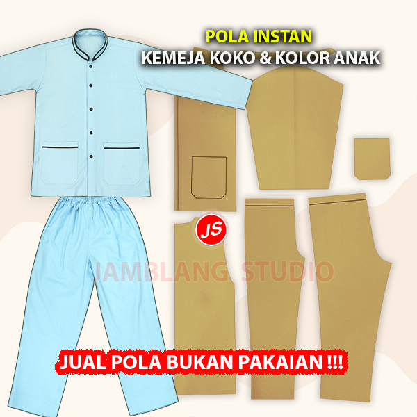 Pola Instan Baju atau Celana  Koko Anak