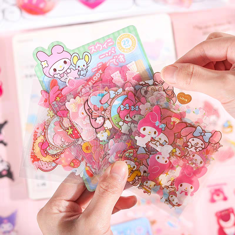 

5 Lembar Sticker DIY Waterproof Stiker Sanrio Motif Kartun Lucu Anti Air Dekorasi Handbook Scrapbook Sticker Sanrio