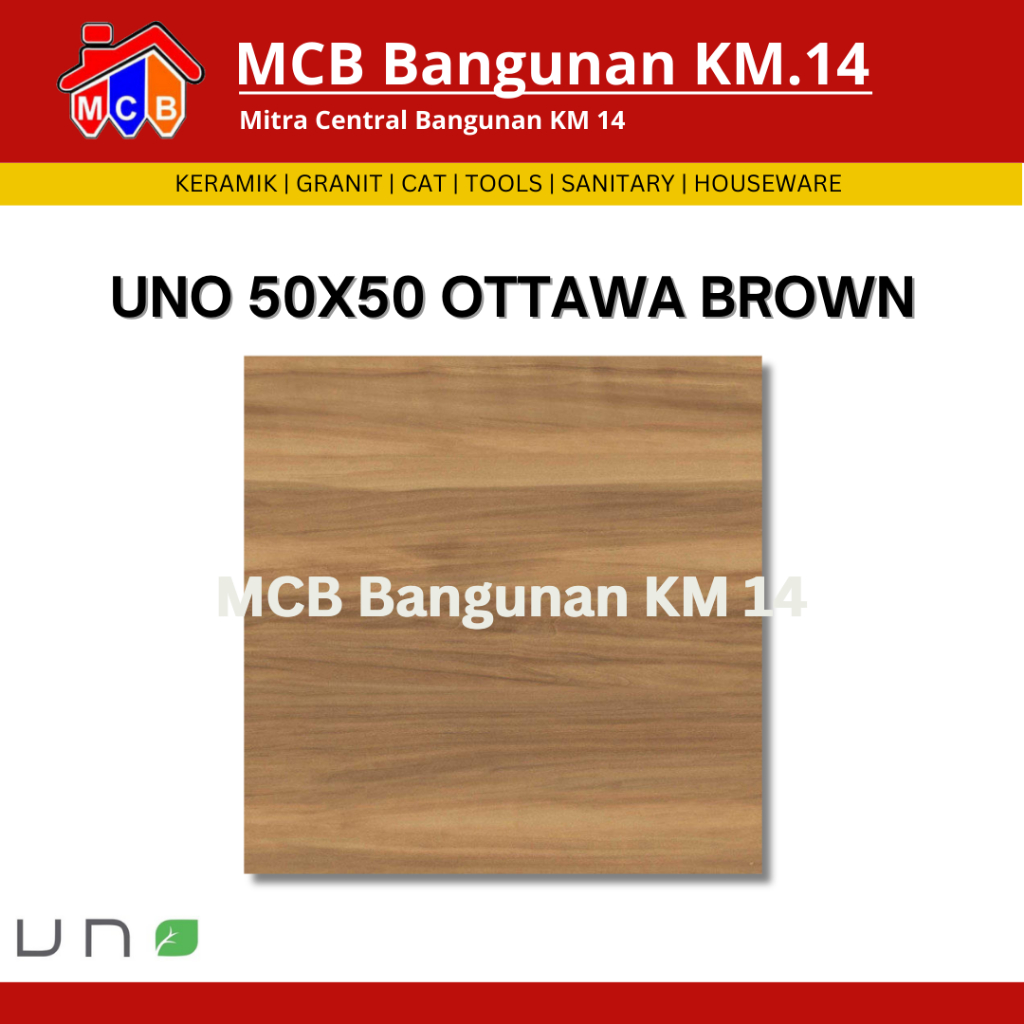 KERAMIK UNO 50X50 OTTAWA BROWN - KERAMIK LANTAI - KERAMIK LICIN- KERAMIK MOTIF KAYU