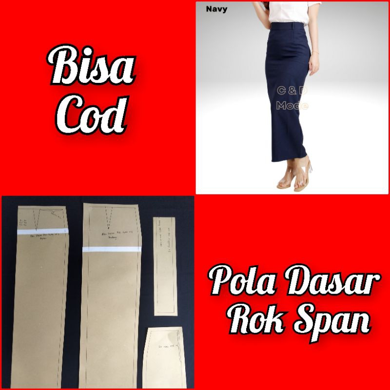 Pola Dasar Rok Span - Pola Dasar Rok Span Tinggal Jiplak - Cocok untuk Penjahit Pemula