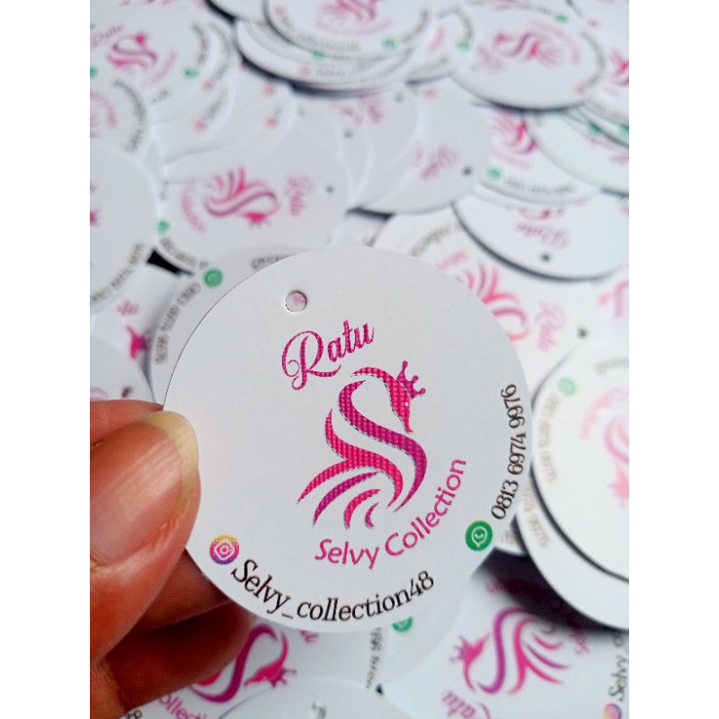 

hang tag bulat/hangtag produk/tag label