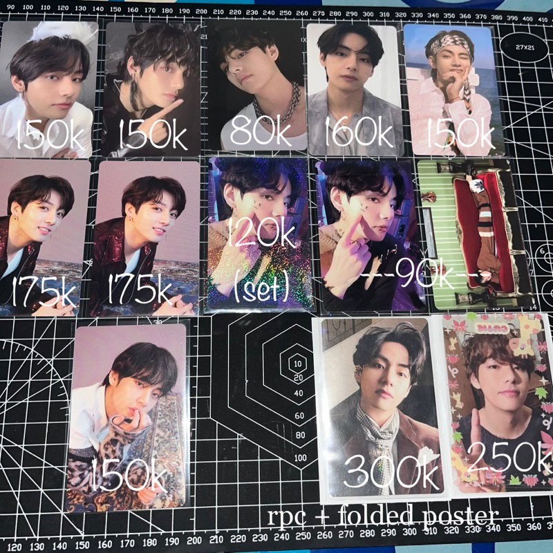 ( ready stock & baca desk ) official photocard BTS Taehyung & Jungkook | tear o / maung ,  rpc proof