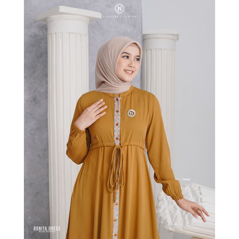 BONITA DRESS TERBARU (COD) GAMIS NADHEERA ORI