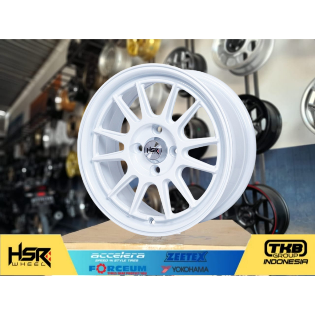 velg mobil ring 15 pelek mobil r15 hsr ende warna putih baut 4 brio agya calya jazz yaris mobilio