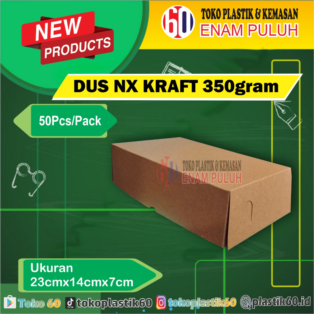 

Dus Snack Box Kraft / Kotak Kue / Snack Box Duplex / Dus NX DUPLEX 350 gr
