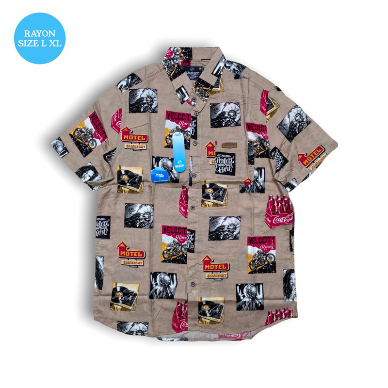 BLACK SURF ORIGINAL kemeja pendek motif 01-022