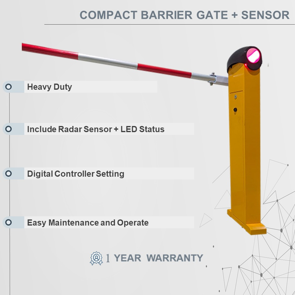 Compact Barrier gate, Mesin Palang Parkir / Portal Gate Otomatis