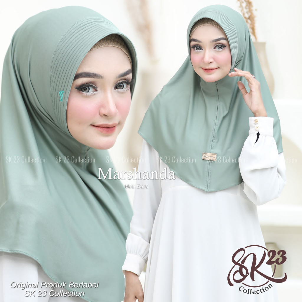 Jilbab Hijab Sport Olahraga Blusukan Antem Instan Simple Pet Marsanda Marshanda Jersey Ori SK23 Mode