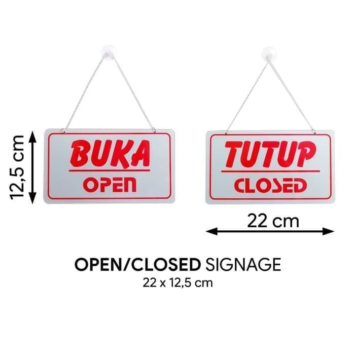 

SIGN LABEL BUKA TUTUP - OPEN CLOSE DOOR SIGN GANTUNG PLAT