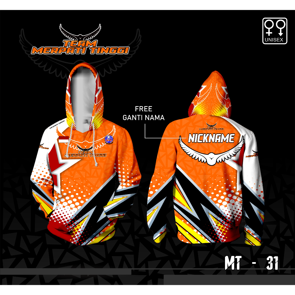 Jersey hoodie baju merpati kaos team merpati tinggi lengan panjang 31