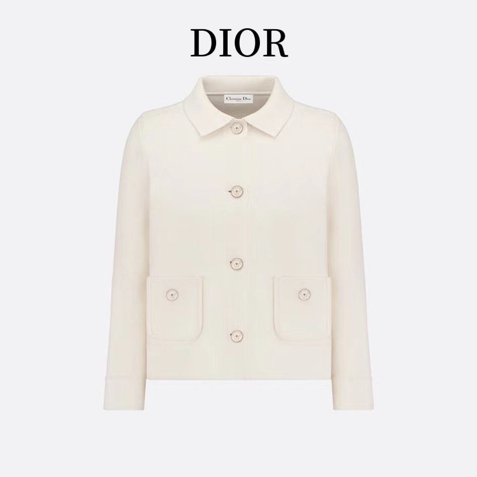 Dior 2023 Spring/Summer New Women's Wear Small Fragrance Casual Patch Pocket Button Short Knitted Ja
