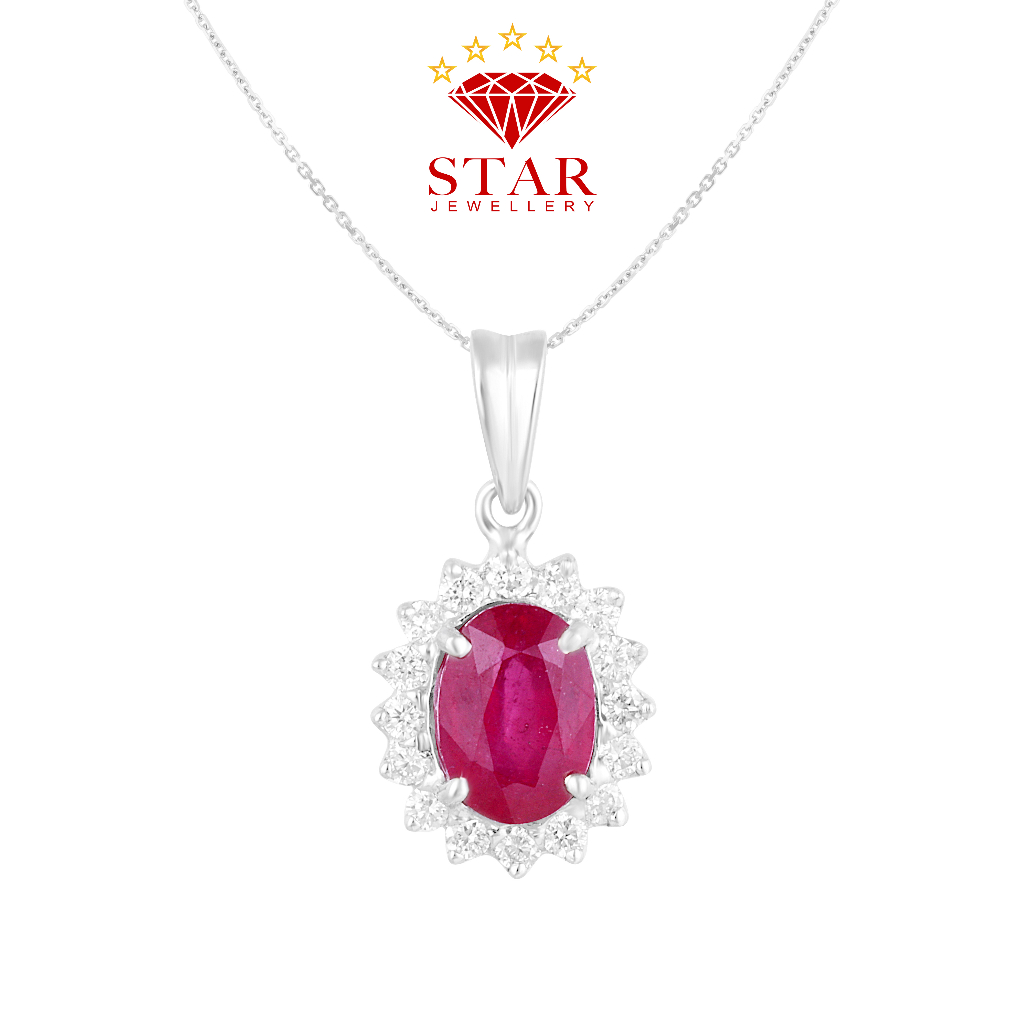 Liontin Berlian Batu Ruby LPPD1384918 - Star Jewellery
