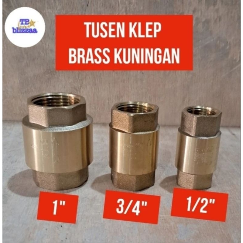 Tosen Klep 1/2" Tusen Klep 3/4" Tosen Klep 1" Tusen Klep Kuningan Brass