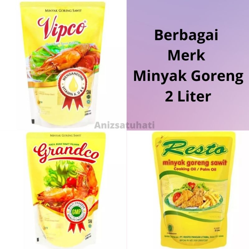 

Minyak Goreng 2 liter Merk Resto / Grandco / Vipco