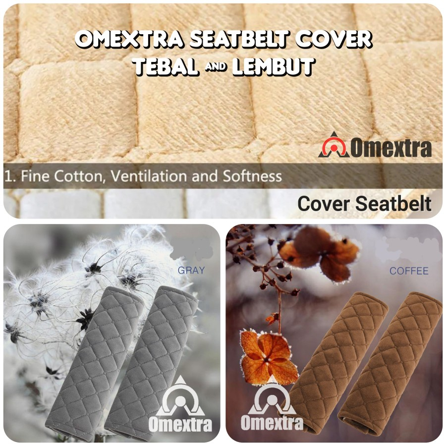 2pcs Breathable Seat Belt Cover Omextra Sarung Seat Belt Panjang Mobil2pcs Breathable Seat Belt Cove