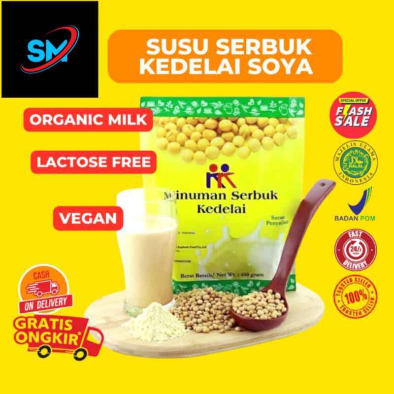 

susu serbuk kedelai soya bean Powder KK Lactose free Vegan Nutrisi Gizi Protein Murni Organik Original KK INDONESIA