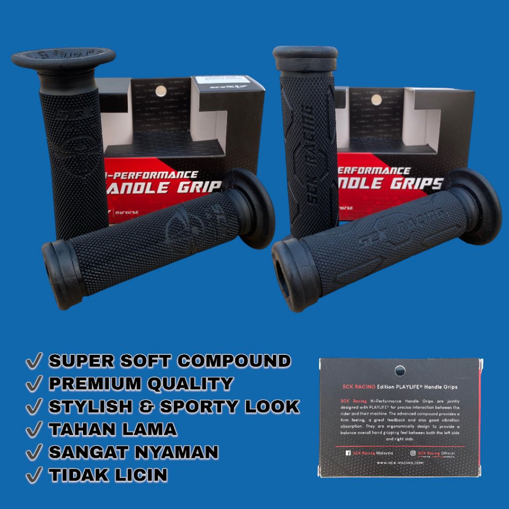 Handgrip SCK Original ACHG Maskot & Hexa-R Bulu SCK Racing Malaysia Original Handfat Grip Universal