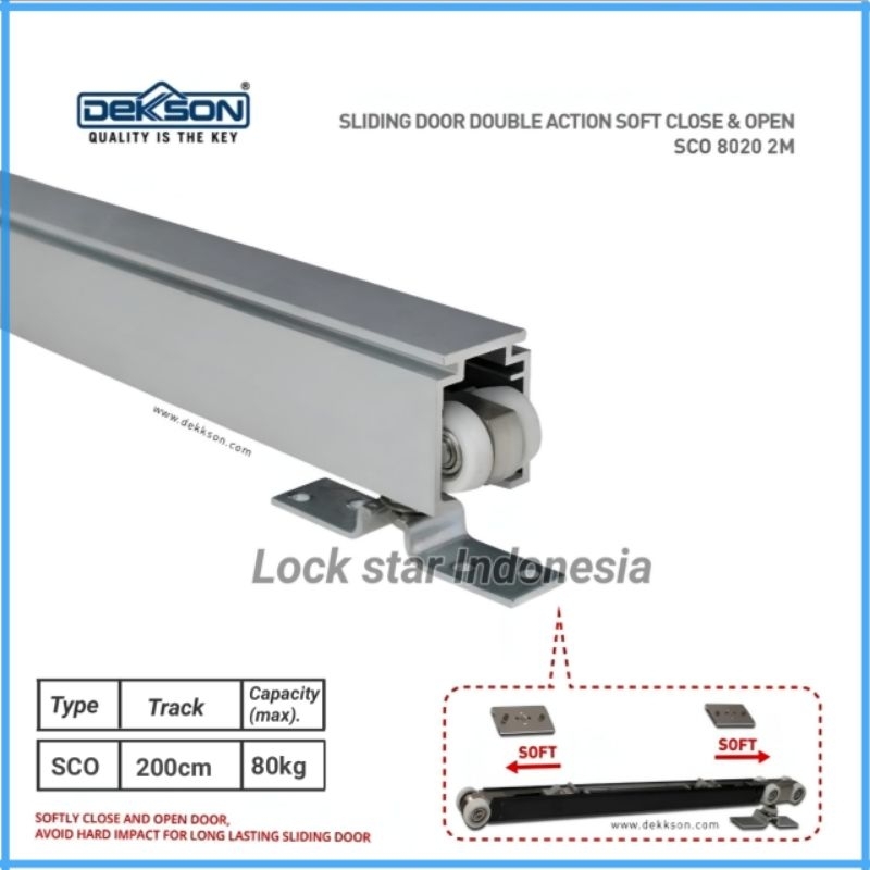 REL SLIDING PINTU GESER DEKSON DOUBLE ACTION SCO 2M  REL GANTUNG 1SET COMPLETE