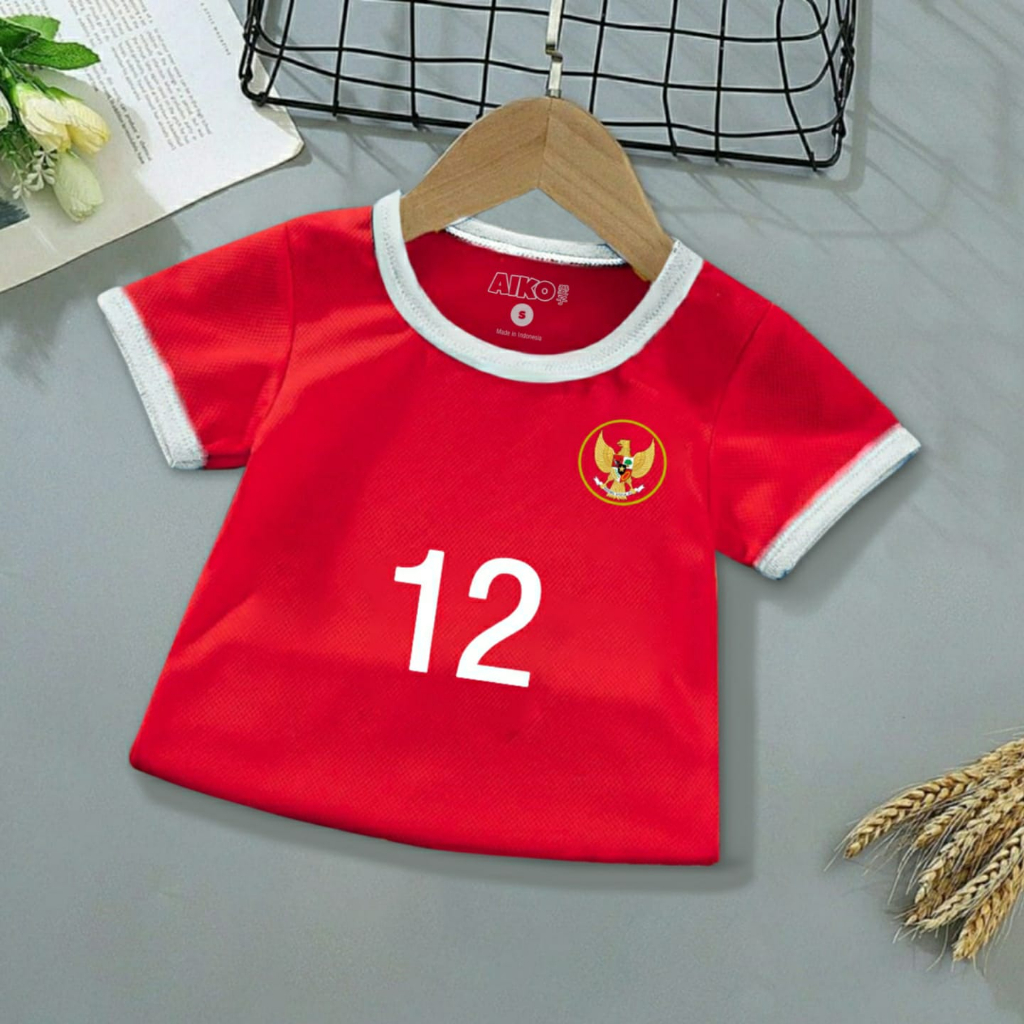 DazzleKids Atasan Jersey Baju Bola Anak - Anak Timnas Merah Putih