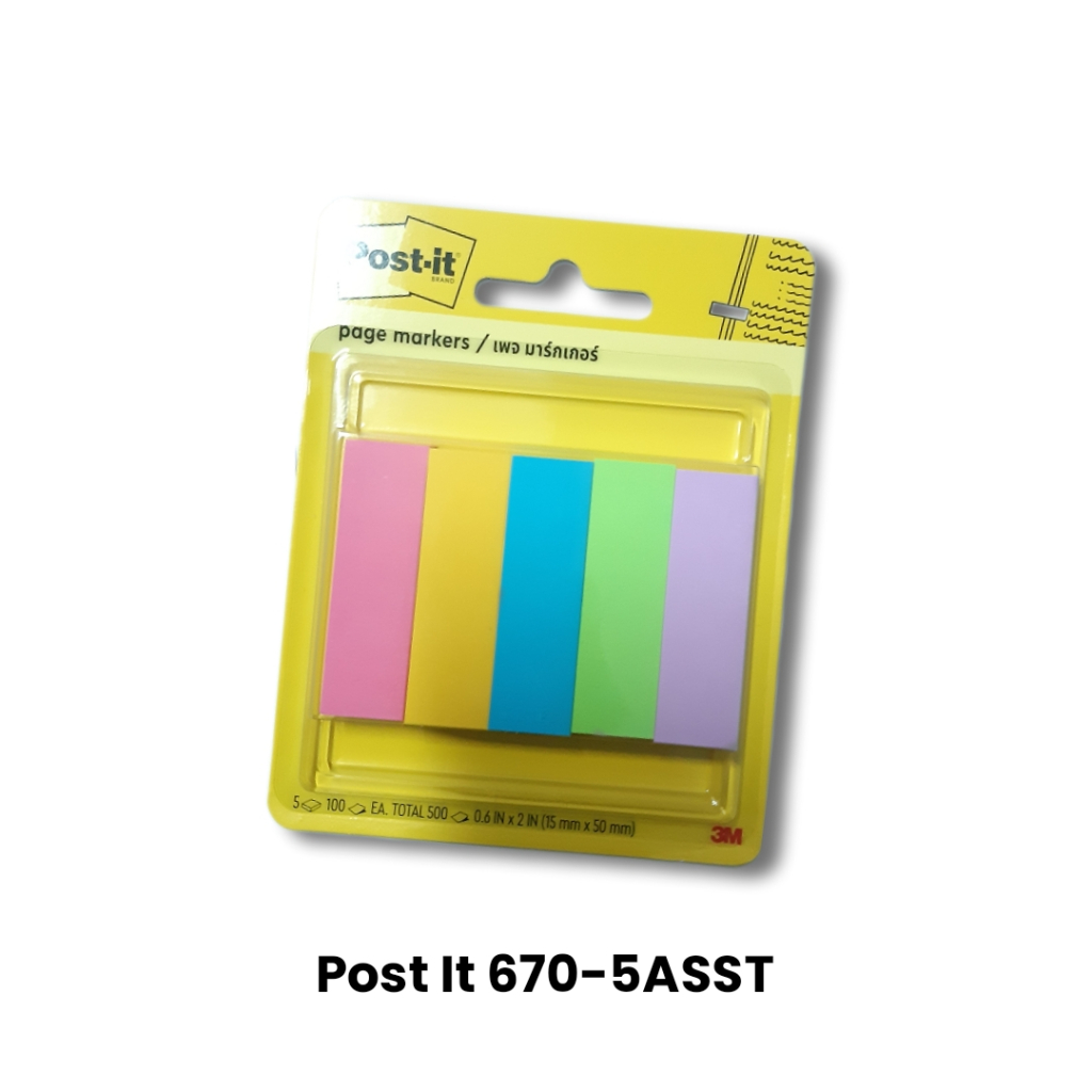 

Sticky Notes Penanda Halaman Page Marker 3M POST IT 670-5ASST 500 lbr