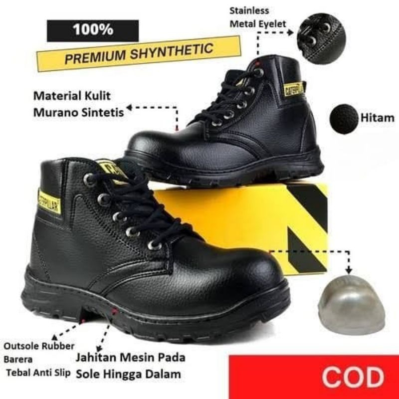 SEPATU SEPTY PRIA / SEPATU LAPANGAN KERJA SEPTY / SEPATU BOOT SEPTY / SEPATU SLIP ON UJUNG BESI