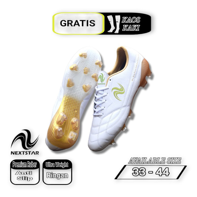 Sepatu Sepak Bola NextStar Speed Accuracy Series Milky Gold Terbaru