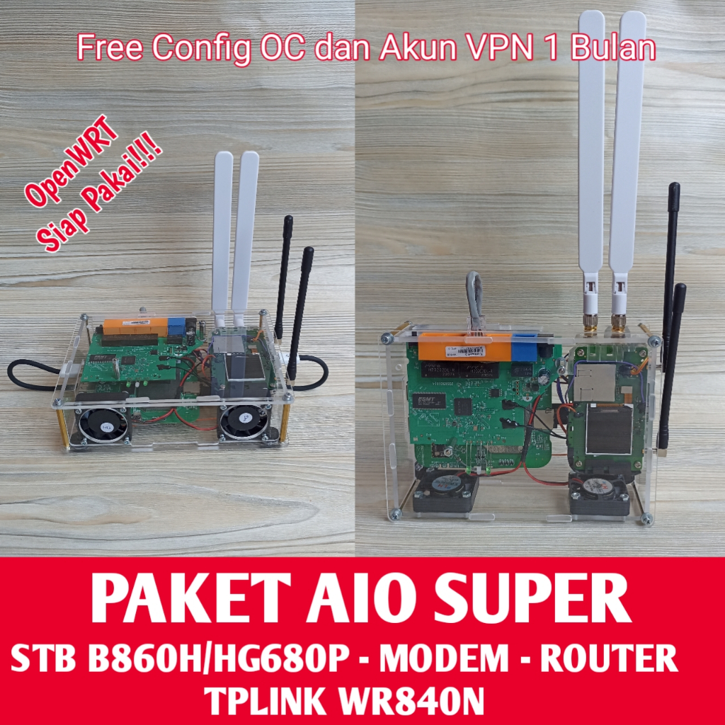 OPENWRT SIAP PAKAI PAKET AIO SUPER STB + Modem + ROUTER