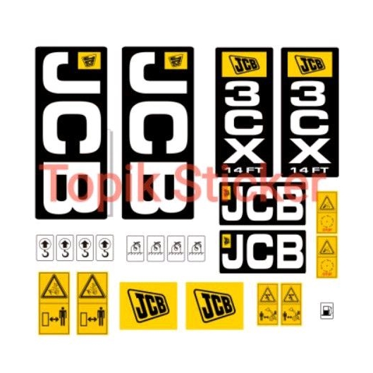 Sticker BACKHOE LOADER JCB 3CX, Stiker Alat Berat