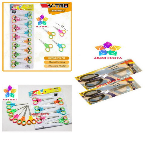 

Gunting Kecil Besar Hitam Warna Warni VT 918 VTW 704 VTW 706 VTRO