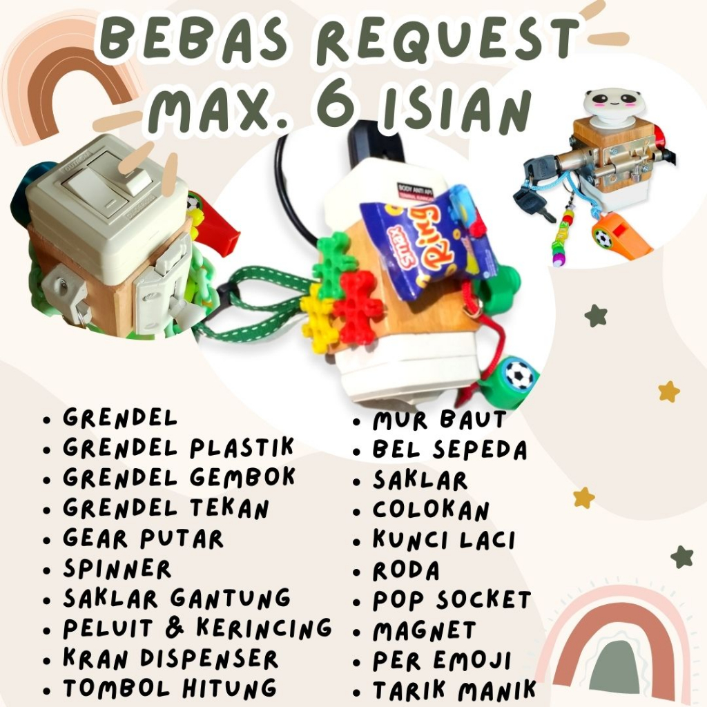 Busy Cube bisa Request/ Busy Cube Mainan Montessori / Busycube
