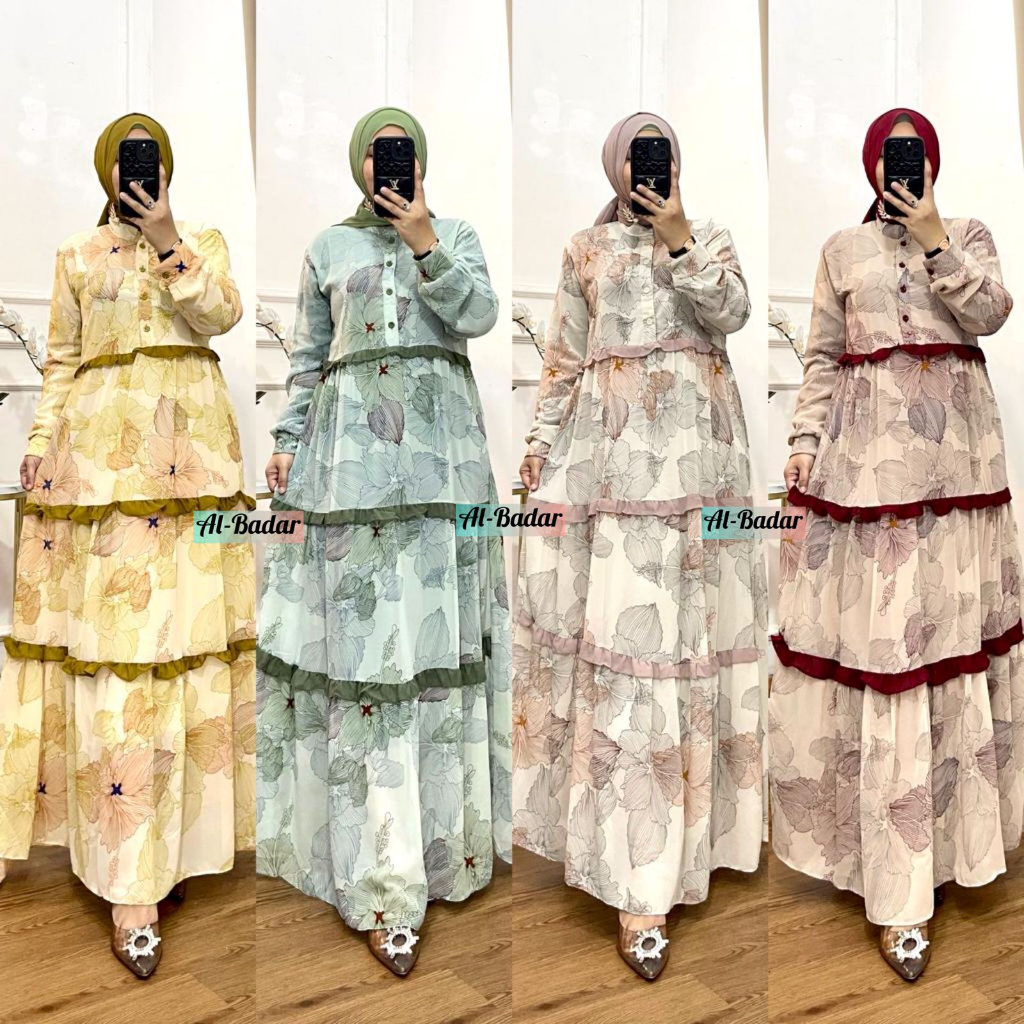 GAMIS REMPEL TERBARU MOTIF KEMBANG/GAMIS CERUTY BABYDOLL/GAMIS VIRAL/GAMIS CANTIK/GAMIS KONDANGAN/DR