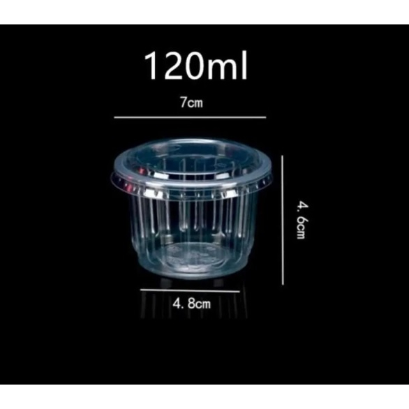 Cup Gelas Puding Jelly Agar Agar Plastik 120 ml Tutup 50 pcs